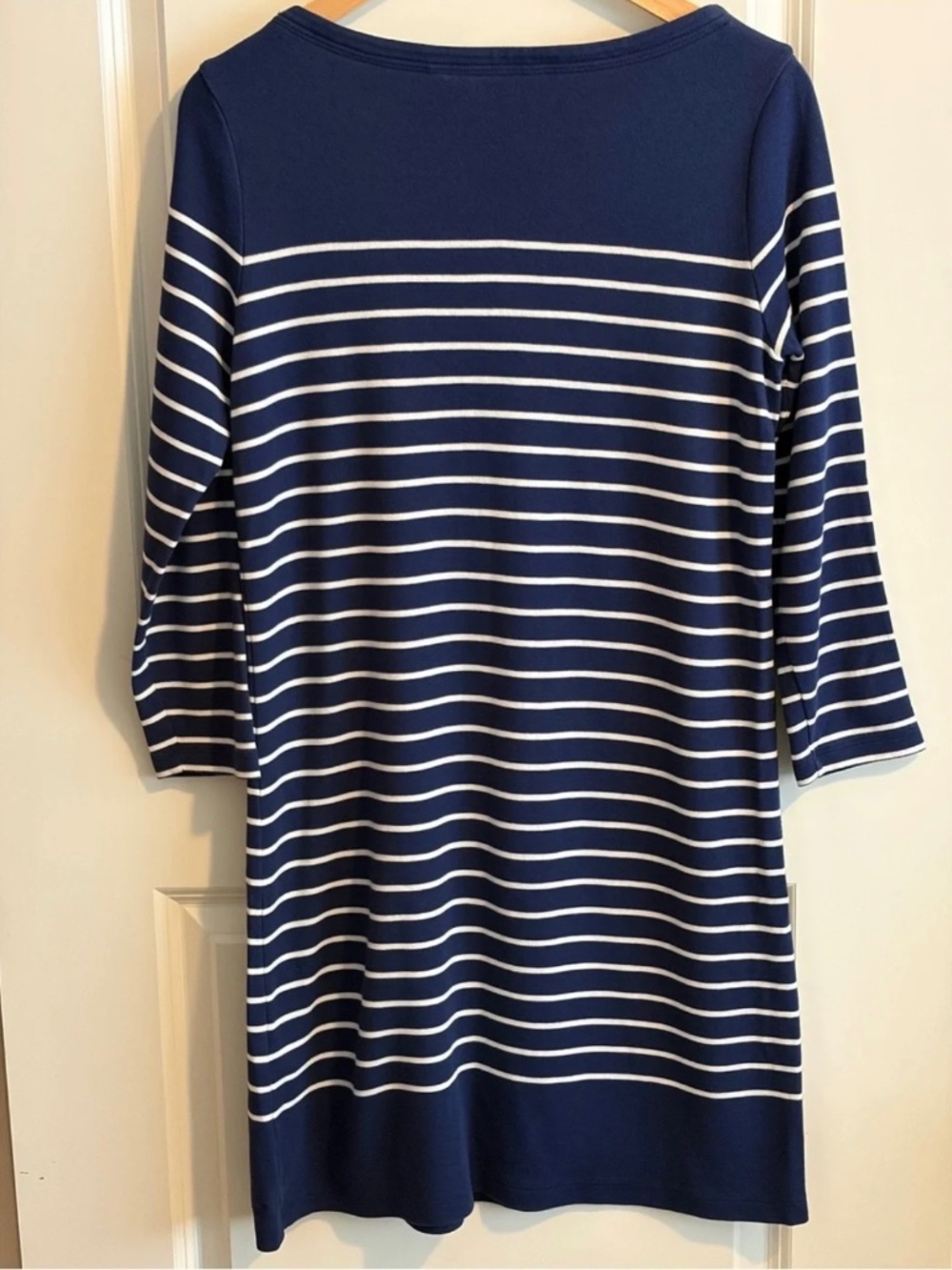 Vineyard Vines Navy and White Striped 3/4 Sleeve Shift Dress